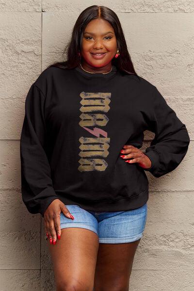 Simply Love Full Size MAMA Round Neck Sweatshirt - Browngold Fashion