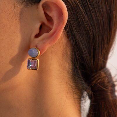 Geometric Stainless Steel Earrings - Browngold Fashion