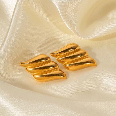 Minimalist 18K Gold-Plated Earrings - Browngold Fashion