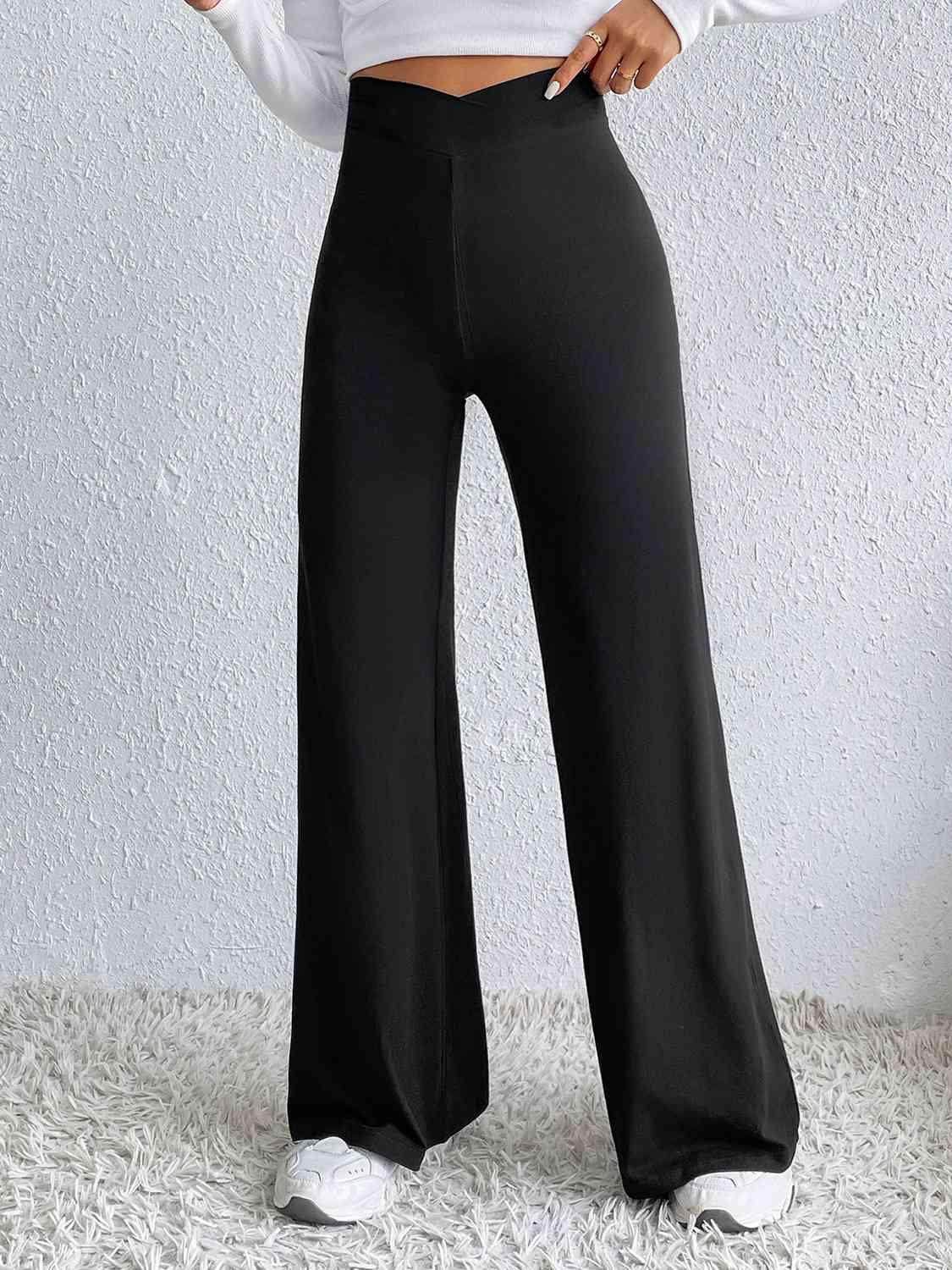 High Waist Flare Pants - Browngold Fashion